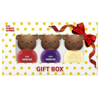 NBBEBE 兒童指甲油 3種禮盒, D款(Vivid Red+Vivid Purple+Cream Lemon Yellow), 1組