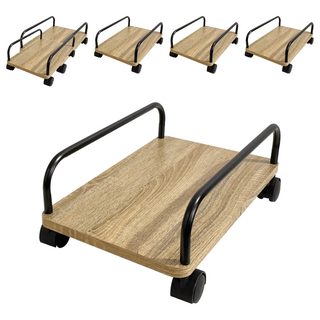 KI WISH 居家生活 主機架 烏龜車 附框 橡木紋 E1合成板 台灣製造 360度輪子, 6個