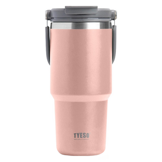 TYESO 泰碩 304不鏽鋼手提保溫隨行杯, 粉色, 750ml, 1個