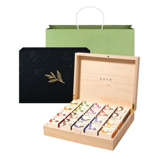 일상다완 쌍계명차 큐브 우드 허브차 10종 x 2p 세트 + 쇼핑백, 1세트, 허브차 20p