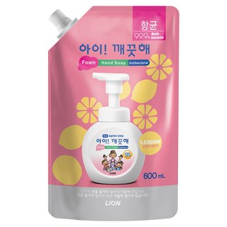 LION 獅王 趣淨 韓國原裝進口 泡泡保溼洗手乳 補充包, 600ml, 1包