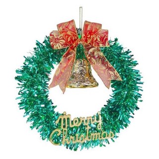 MODACore 摩達客 耶誕台製 雙綠金蔥聖誕星星花圈 免組裝, 綠色, 1組