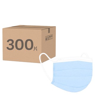 fuder 福德好罩 成人平面3層醫療口罩 透氣薄款, 冰湖藍, 50片, 6個