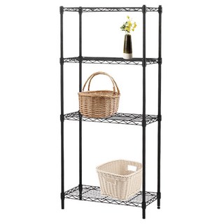 KI WISH 居家生活輕型四層架, 黑色, 1件, 60 x 35 x 180cm