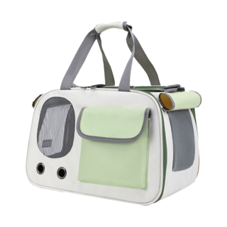 Mass 生活好物 摺疊透氣寵物外出包 淺綠色 輕巧方便攜帶, 1個