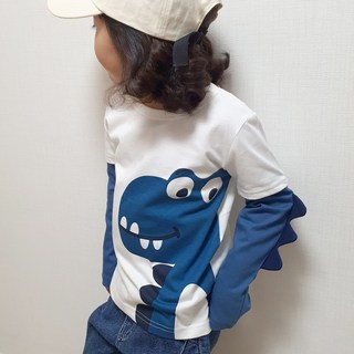 woojooi 兒童藍色恐龍T恤