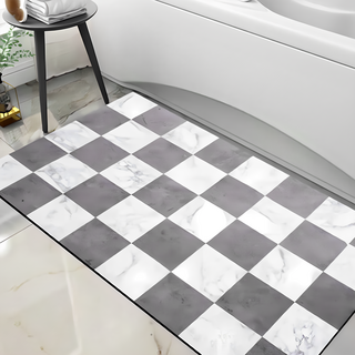 北歐風獨家設計矽藻土軟地墊 SGS不含石綿認證, 50 x 80cm, 格紋, 1個