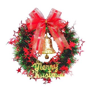 MODACore 摩達客 耶誕紅綠系簍空星星金蔥花圈 佈置聖誕禮物, 紅色 + 綠色 + 金色, 1組