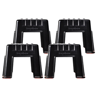 livinbox CH-28小櫃椅 櫃造型設計凹凸結構 加大腳踏補強防滑, 345 x 345 x 280mm, 黑色, 4個