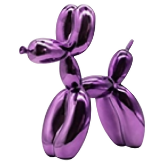 Green Tree Products 迷你氣球狗 高光澤電鍍樹脂, 10 x 4.3 x 10cm, 紫色