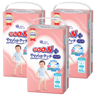 GOO.N 大王 日本境內版 SJ柔觸肌系列褲型尿布 9~14kg, L, 132片
