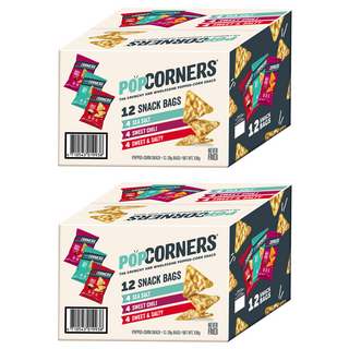 POPCORNERS 爆米花脆片組合箱, 鹹甜28g*4包+海鹽28g*4包+甜辣28g*4包, 2盒