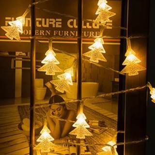 聖誕樹雪花LED燈串 電池供電 1.5米10顆燈/3米20顆燈, 暖白色, 2組