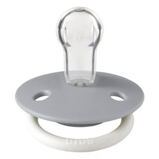 BIBS De Lux矽膠奶嘴 安全無毒 輕量, 0~18m, 雲灰, 1個