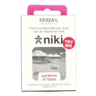 Mr&Mrs FRAGRANCE NIKI GARDENIA OF TAHITI 車用香氛補充片, 1個, 大溪地梔子花