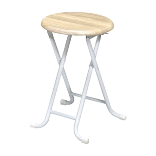 古木調復古風格折合椅凳, 寬32x深29.5x45cm, 淺木紋, 2個