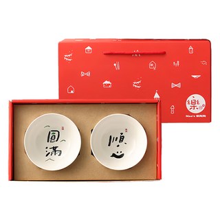 Mao's樂陶陶 日日祝福 圓滿順心雙碗禮盒組 600g, 圓滿順心, 陶瓷碗, 1組