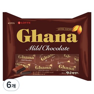 가나 마일드 초콜릿, 175g, 6개