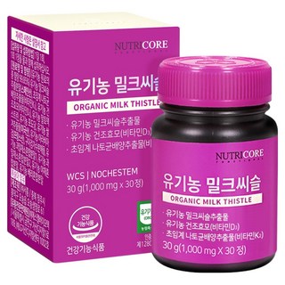 뉴트리코어 유기농 밀크씨슬 30g, 30정, 1개