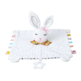 OhBabyLaugh 動物玩偶安撫巾, 30 x 27cm, 白色兔子, 1個