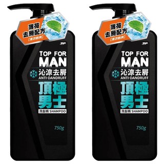 TOP 脫普 頂極男士 沁涼去屑洗髮精 750g, 2瓶