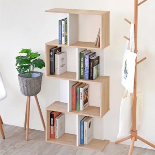 HOPMA 合馬家具 田原四層開放式組合書櫃 台灣製造 屏風 收納置物櫃 玄關櫃 四層櫃 G-S459 16kg, 4層, 淺橡漂流木配白