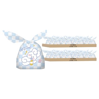咪咪購物 兔耳禮品袋/禮物袋/包裝袋, 格子小兔 白色, 200個