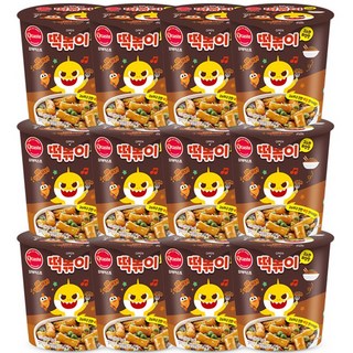 오테이스트 핑크퐁 아기상어 고소한 짜장맛 떡볶이, 116g, 12개