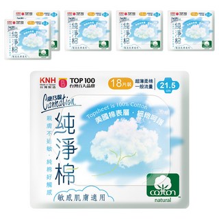 康乃馨 純淨棉 一般流量, 21.5cm, 18片, 6包