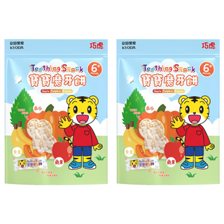 KYODA 京田製菓 巧虎寶寶磨牙餅 6個月以上寶寶適用, 蘋果 + 南瓜 + 香蕉, 36g, 2袋