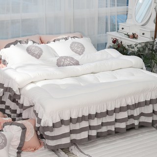 류금숙 프렌치감성 차렵이불 이중 프릴레이스 침대커버세트