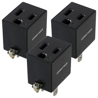 ADAMOUTDOOR 3轉2電源轉接器 15A/AC125V 防火材質, 黑色, 3個