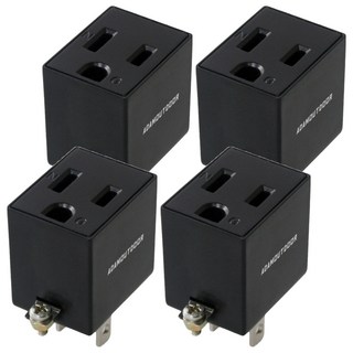 ADAMOUTDOOR 3轉2電源轉接器 15A/AC125V 防火材質, 黑色, 4個