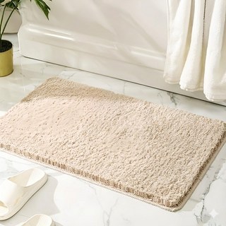 葉子小舖 吸水絨毛地墊, 40 x 60cm, 茶白色