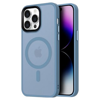 理享家 馬卡龍磨砂magsafe手機保護殼 iPhone 14 Pro Max 遠峰藍