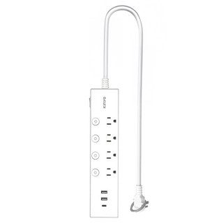 Kinyo 五開四插USB延長線 3孔 CGU-3549, 2.7m, 白色, 1條