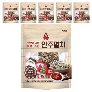 Badaone 烤鳀魚乾+辣椒醬, 140g, 6袋