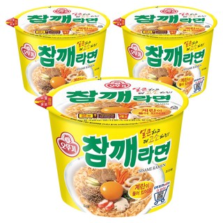 오뚜기 참깨라면 컵 110g, 3개