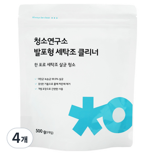 청소연구소 발포형 세탁조 클리너 5p, 500g, 4개