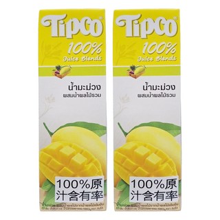Tipco 芒果綜合果汁 100%天然果汁 無防腐劑 無人造香料 不添加糖 無著色劑, 1L, 2瓶