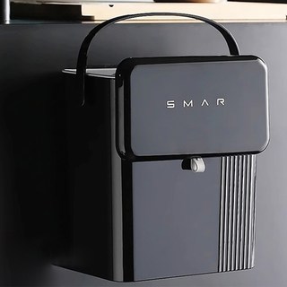 Mega 美佳 法式奶油風廚房掛式垃圾桶, 30.5 x 26.5 x 13cm, 黑色, 1個