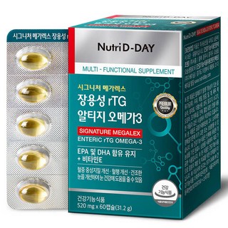Nutri D-DAY rTG Omega-3 魚油腸溶性膠囊, 60顆, 1盒