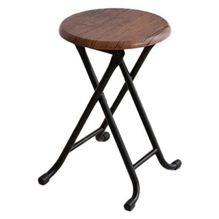 古木調復古風格折合椅凳 YL-NK033, 深胡桃, 2個