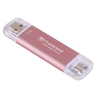 創見 外接式SSD固態硬碟 TYPE-C/A雙介面 ESD310P 粉紅色, 1TB, 1個