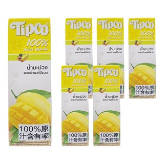 Tipco 芒果綜合果汁 100%天然果汁 無防腐劑 無人造香料 不添加糖 無著色劑, 1L, 6瓶