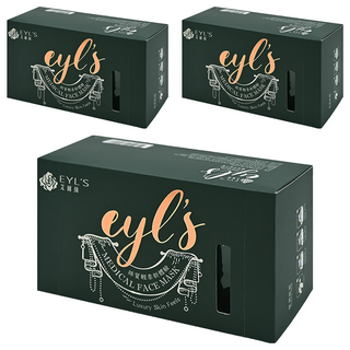 EYL'S 艾爾絲 醫用口罩 未滅菌, 松綠色, 30片, 3盒