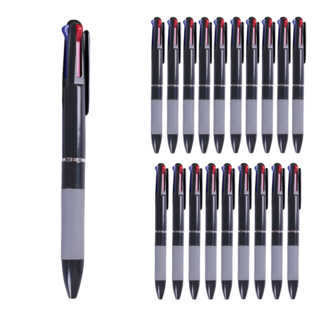 오비크 프리미엄 3색 볼펜 0.7mm, 블랙, 20개