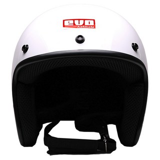 evo helmets 艾莉莎復古騎士安全帽 附冰絲面罩 顏色隨機, 白色