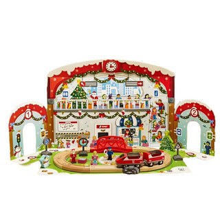 Hape 聖誕倒數月曆 車站 Set, 通過玩具檢驗 品質安全有保障, 1組, 74 x 35 x 36.5 cm