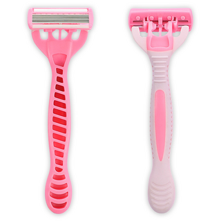 바코젤 6중날 페이스 바디 면도기 핑크, 2개입, 1개